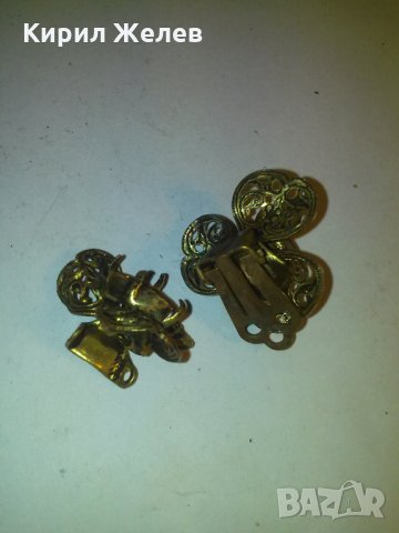 2 БРОНЗОВИ СТАРИ ФИЛИГРАН ОБЕЦИ с 1 КАМЪК ЦИТРИН 10873, снимка 8 - Антикварни и старинни предмети - 29825588