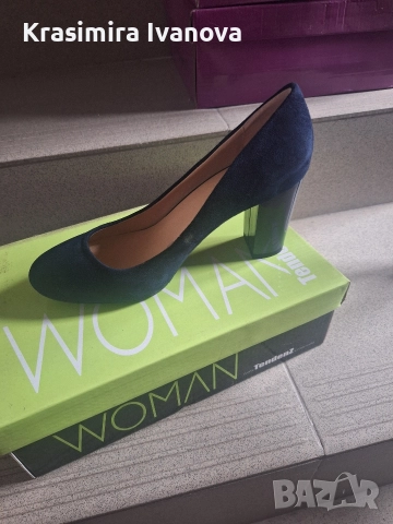 обувки син велур Мегияс , снимка 2 - Дамски обувки на ток - 52806336