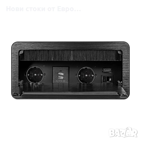 Двоен контакт с алуминиев капак, вграден, Spacetronik, SPS-B26B_V2, USB порт, HDMI, RJ-45, черен, снимка 3 - Къмпинг осветление - 52475055