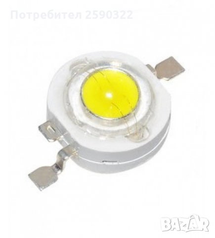 LED Диод 1W 20 бр. 3.0V-3,6V cool White студено бял, снимка 1 - Друга електроника - 30172359