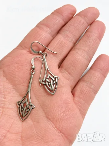 Kit Heath 925 сребърни висящи обеци с келтски възел