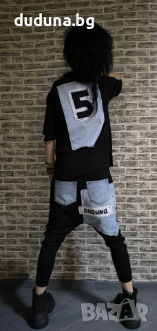 Страхотен дамски сет, дънки потури и блуза с деним! , снимка 4 - Комплекти - 54083555
