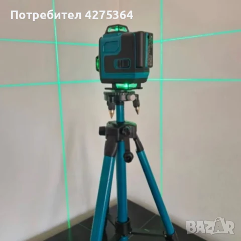 Самонивелиращ Лазерен Нивелир 4D с 16 Линии, Зелен Лазер, Тринога и Куфар, снимка 4 - Друга електроника - 50532279