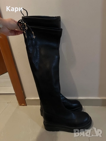 Дамски кожени ботуши тип чизми