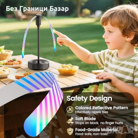 Нови Вентилатори против мухи за маса храна 4 броя 2000mAh до 20 часа работа, снимка 4 - Други стоки за дома - 54197679