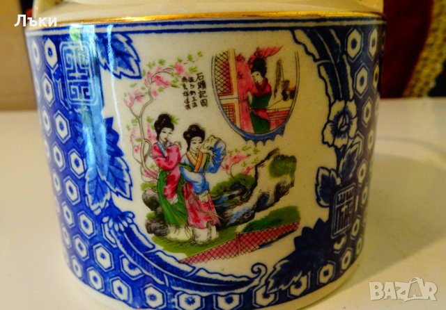 Захарница китайски порцелан,кобалт,злато. , снимка 5 - Антикварни и старинни предмети - 34563129