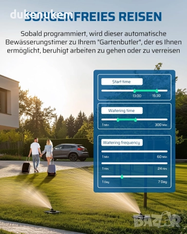 Програматор, таймер за напояване, 2 изхода, автоматично и ръчно поливане, снимка 6 - Напояване - 52535415