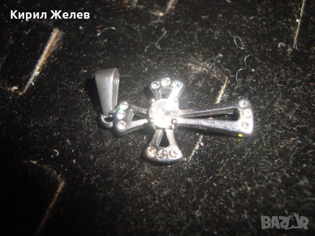 КРЪСТЧЕ БЛАГОРОДНА СТОМАНА с ФАСЕТИРАНИ КРИСТАЛИ 20945, снимка 9 - Колиета, медальони, синджири - 32088923