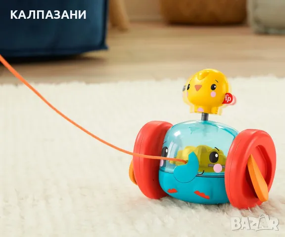 Играчка за дърпане Fisher Price, слонче Mattel GTK14, снимка 6 - Коли, камиони, мотори, писти - 47776515