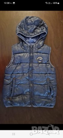 3-4г 104см Яке зимно синьо шушлек и подарък елек грейка, снимка 2 - Детски якета и елеци - 42120715