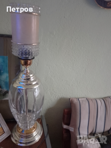 нощна лампа абажур посребрена 57 см, снимка 1 - Антикварни и старинни предмети - 44596268