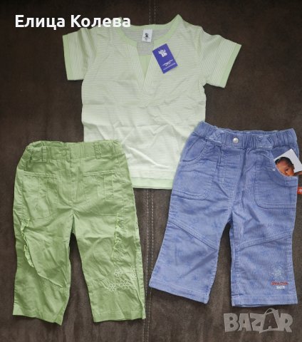Ново за момиче 74-80 см панталони и тениска, снимка 1 - Комплекти за бебе - 40435900