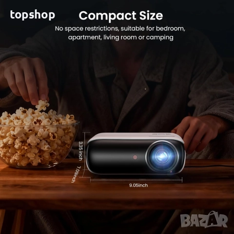 Чисто нов проектор HAPPRUN Native 1080P Bluetooth, преносим с вграден високоговорител, съвместим ..., снимка 2 - Плейъри, домашно кино, прожектори - 52671479