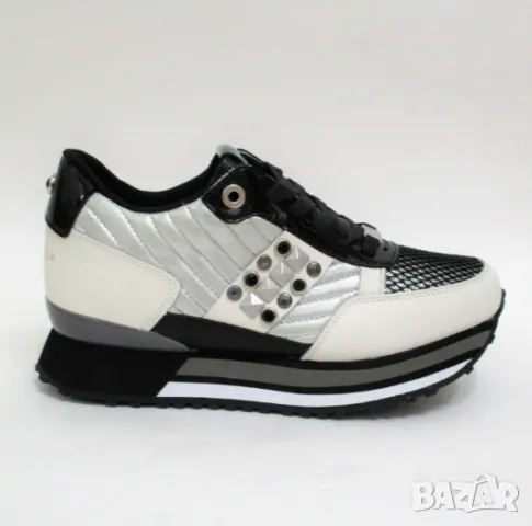 APEPAZZA RSD22 номер 36 бели/сребристи дамски кожени кецове / сникърси , маратонки , снимка 3 - Други - 48215412