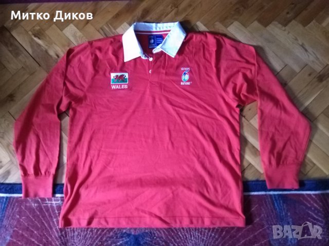 Уелс тениска ръгби 6 нации дълги ръкави 100% памук размер ХЛ