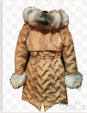 Страхотна зимна парка, естествена кожа, с етикет, размер s, на Daris, снимка 2 - Якета - 52516921