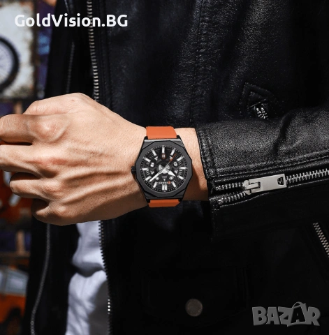 Мъжки часовник – CURREN 8437 – ORANGE, снимка 3 - Мъжки - 54248263