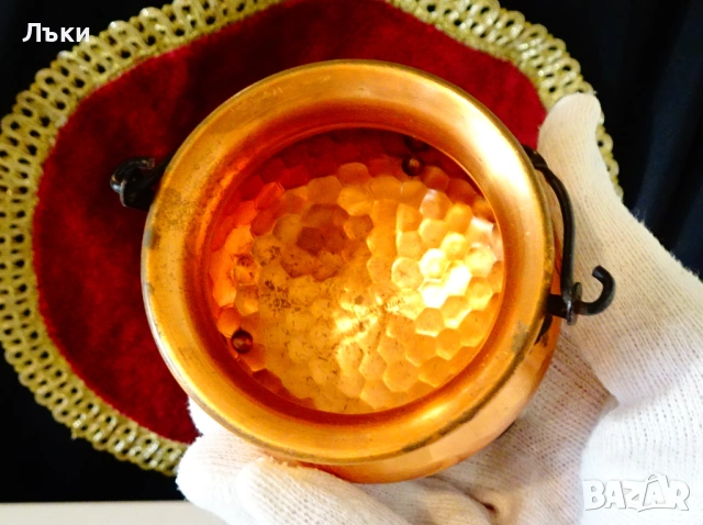 Медно менче 150 мл. , снимка 2 - Антикварни и старинни предмети - 53951973