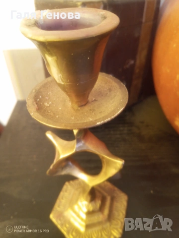 Свещник месинг, снимка 2 - Антикварни и старинни предмети - 53073083