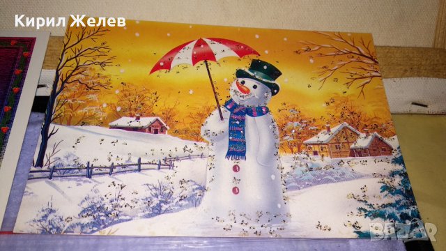 ЛОТ 4 СТАРИ ПОЩЕНСКИ КАРТИЧКИ ТЕМА ВЕСЕЛА КОЛЕДА ЧЕСТИТКА за НОВА ГОДИНА 7447, снимка 4 - Филателия - 38810912