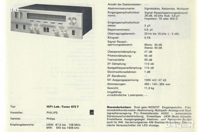 Philips 22AH673 Laboratories tuner, снимка 2 - Ресийвъри, усилватели, смесителни пултове - 53790590