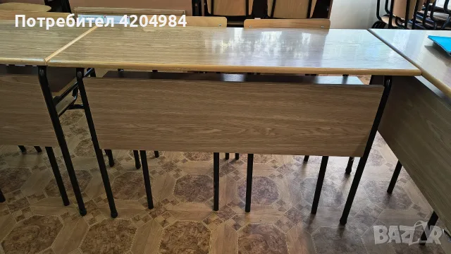 Комплект чин от дърво с два стола от дърво, снимка 4 - Бюра - 56020305