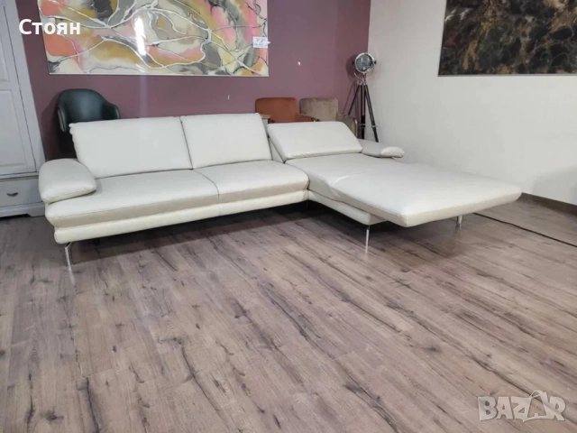 ПРОМОЦИЯ!!!Кремав кожен ъглов диван с ел. лежанка Dieter Knoll Arzona, снимка 9 - Дивани и мека мебел - 52830152