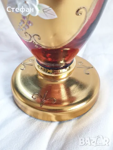 Стъклена ваза Бохемия, снимка 5 - Антикварни и старинни предмети - 50173851