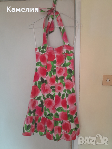 Рокля с рози Nafnaf - XS(34) размер , снимка 1
