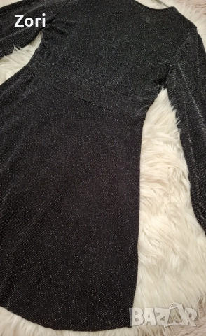 БЛЕСТЯЩА черно-сребриста рокля, снимка 7 - Рокли - 52508879