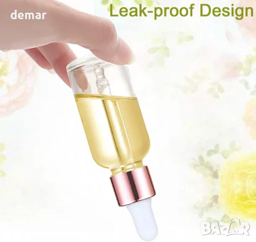 Apstaqeoo 2 бр. 50 мл прозрачни стъклени бутилки с капкомер, снимка 5 - Други стоки за дома - 49915582