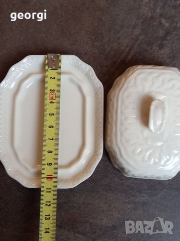 Античен немски порцеланов съд за масло  30/2, снимка 6 - Аксесоари за кухня - 38658616