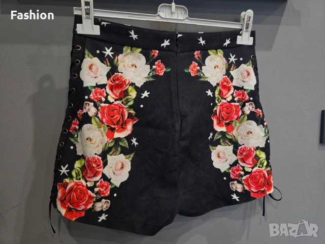 Уникални къси панталонки с висока талия, снимка 6 - Къси панталони и бермуди - 53137265