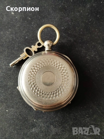 Швейцарски джобен часовник 1900г. с посребрени капаци - с ключе - ПЕРФЕКТЕН - ПРОМОЦИЯ, снимка 11 - Джобни - 48361698