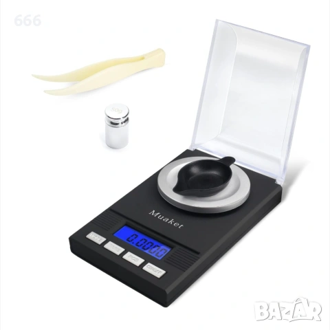 Прецизна везна, 50g x 0,001g, LED черна