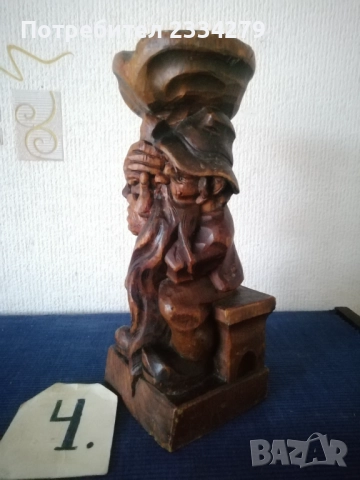 Стари статуи ръчна дърворезба от различни години, автори, държави, снимка 14 - Статуетки - 52544136