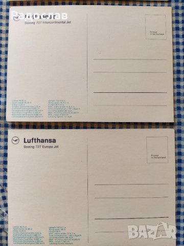 Lufthansa пощенски картички Boeing, снимка 7 - Други ценни предмети - 29513852