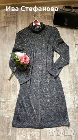 H&M hm  парти коктейлна официална рокля поло яка с блясък glitter , снимка 9 - Рокли - 39488979