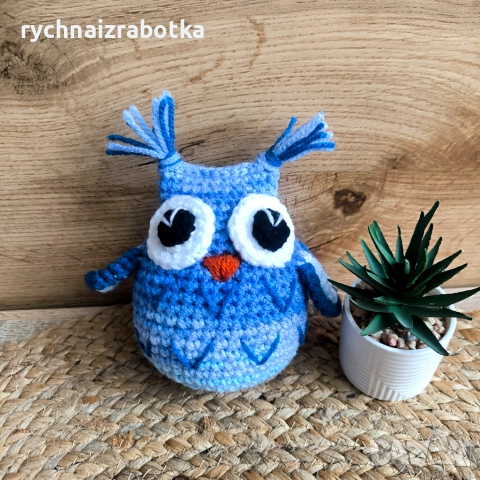 Плетена  играчка бухалче, сова, снимка 7 - Плюшени играчки - 37283913