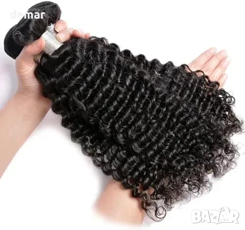 Комплект естествена бразилска коса PERISMODA Deep Wave, 35/40/45 см, снимка 6 - Други - 55945928