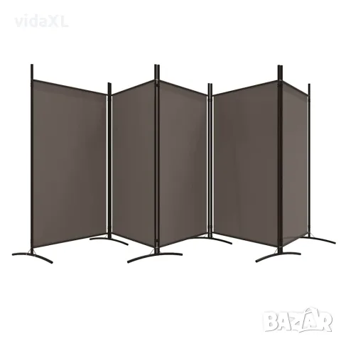 vidaXL Параван за стая, 6 панела, антрацит, 433x180 cм, тексти5, снимка 5 - Паравани - 56147214