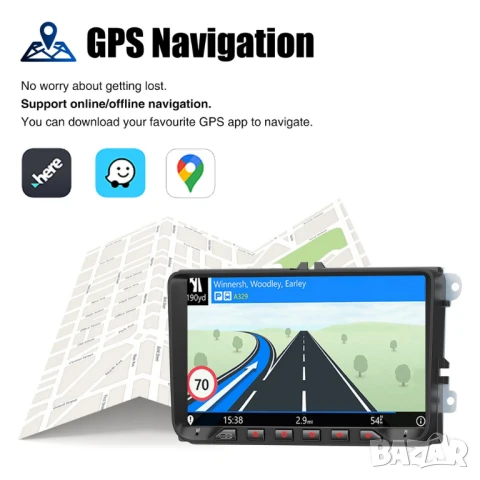 9” 2-DIN мултимедия за Volkswagen-SEAT-Skoda. Android 14, RDS, 64GB ROM, RAM 4GB DDR3 , снимка 10 - Аксесоари и консумативи - 51314022