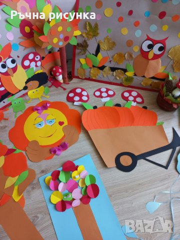 Голяма ръчно изработена есенна украса, снимка 6 - Декорация за дома - 38269486