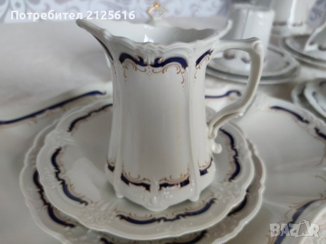 Баварски порцеланов сервиз за чай десерт в топ състояние, снимка 4 - Сервизи - 42733335