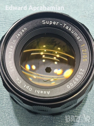 Обектив Asahi Pentax Super Takumar 55mm f2 - M42, снимка 3 - Обективи и филтри - 53915598