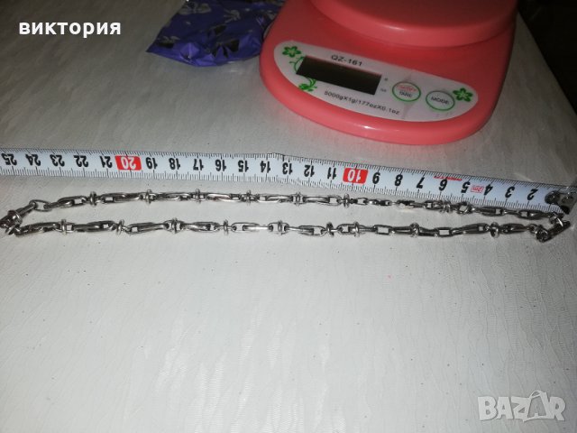 Сребърен синджир , снимка 4 - Колиета, медальони, синджири - 35340282