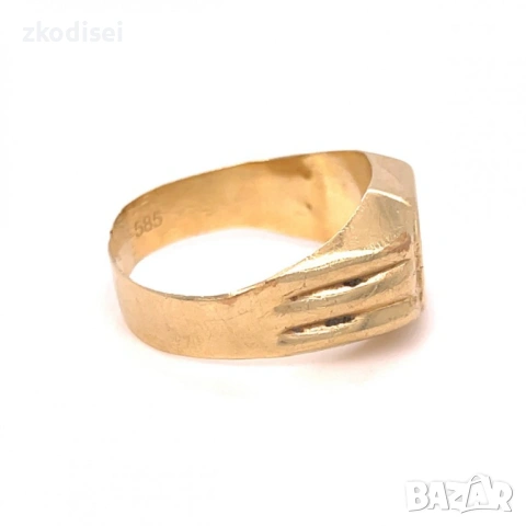 Златен мъжки пръстен 2,78гр. 14кр. проба:585 размер:63 модел:30747-1, снимка 3 - Пръстени - 53116566