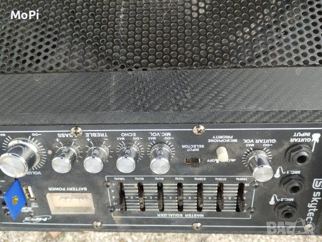 SKYTEC ST-075 - мобилна аудио система SD/USB /китарен, микрофонни входове, ехо ефект, снимка 2 - Ресийвъри, усилватели, смесителни пултове - 42685570