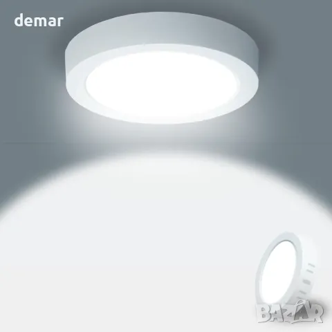 Кръгла LED лампа за баня, 15W, 1620LM, водоустойчива таванна лампа IP44, 17CM студено бяла светлина