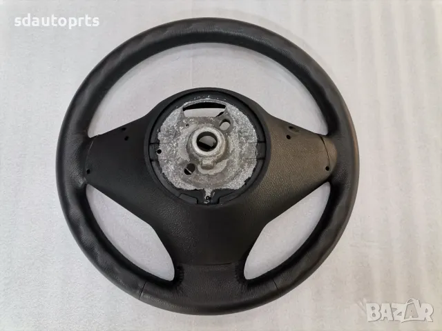 Черен Кожен Волан BMW X3 E83 X5 E53 Подгрев Отличен , снимка 6 - Части - 48389434